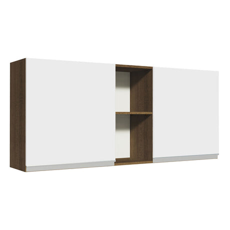 Alacena Madesa Glamy 150 cm 2 Puertas y 2 Nichos Marrón/Blanco