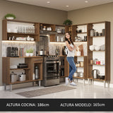 Cocina Integral Esquinera 417cm Marrón Emilly Madesa 02