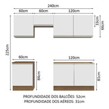 Cocina Integral 240cm Marrón/Blanco Glamy Madesa 09