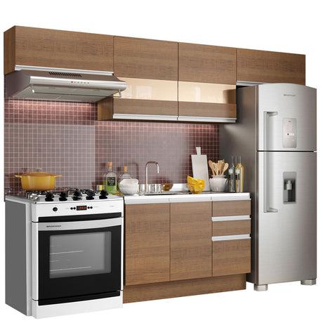 Cocina Integral 280cm Marrón Glamy Madesa 01