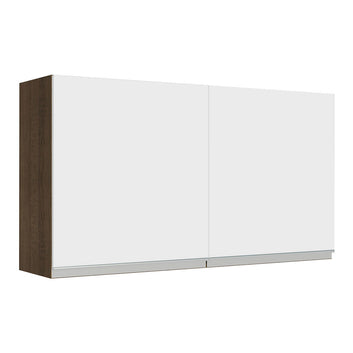 Gabinete Superior 120 cm 2 Puertas Marron/Blanco Glamy Madesa