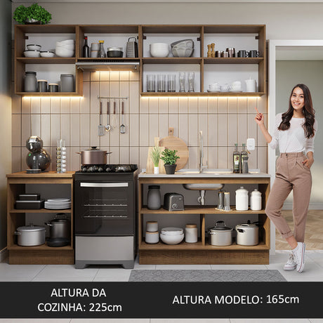 Cocina Integral 240cm Marrón Glamy Madesa 09