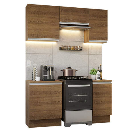 Cocina Compacta 160cm Marrón Glamy Madesa 07