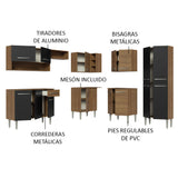 Cocina Integral Esquinera 417 cm Emilly Marrón/Negro 02