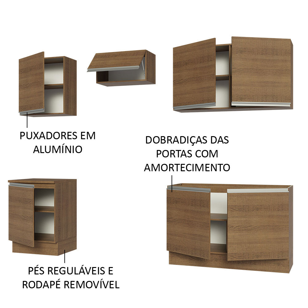 Cocina Integral 240cm Marrón Glamy Madesa 09