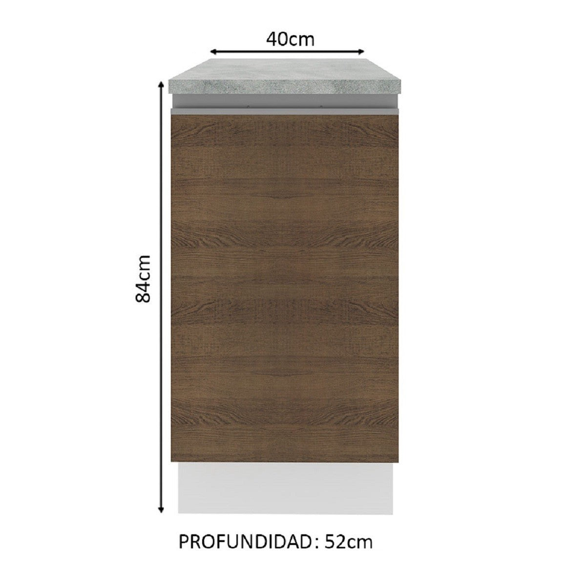 Mueble de Cocina Madesa Glamy 40 cm 1 Puerta Blanco/Marrón