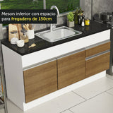 Mueble de Cocina Madesa 2 Cajones 2 Puertas 150 Cm