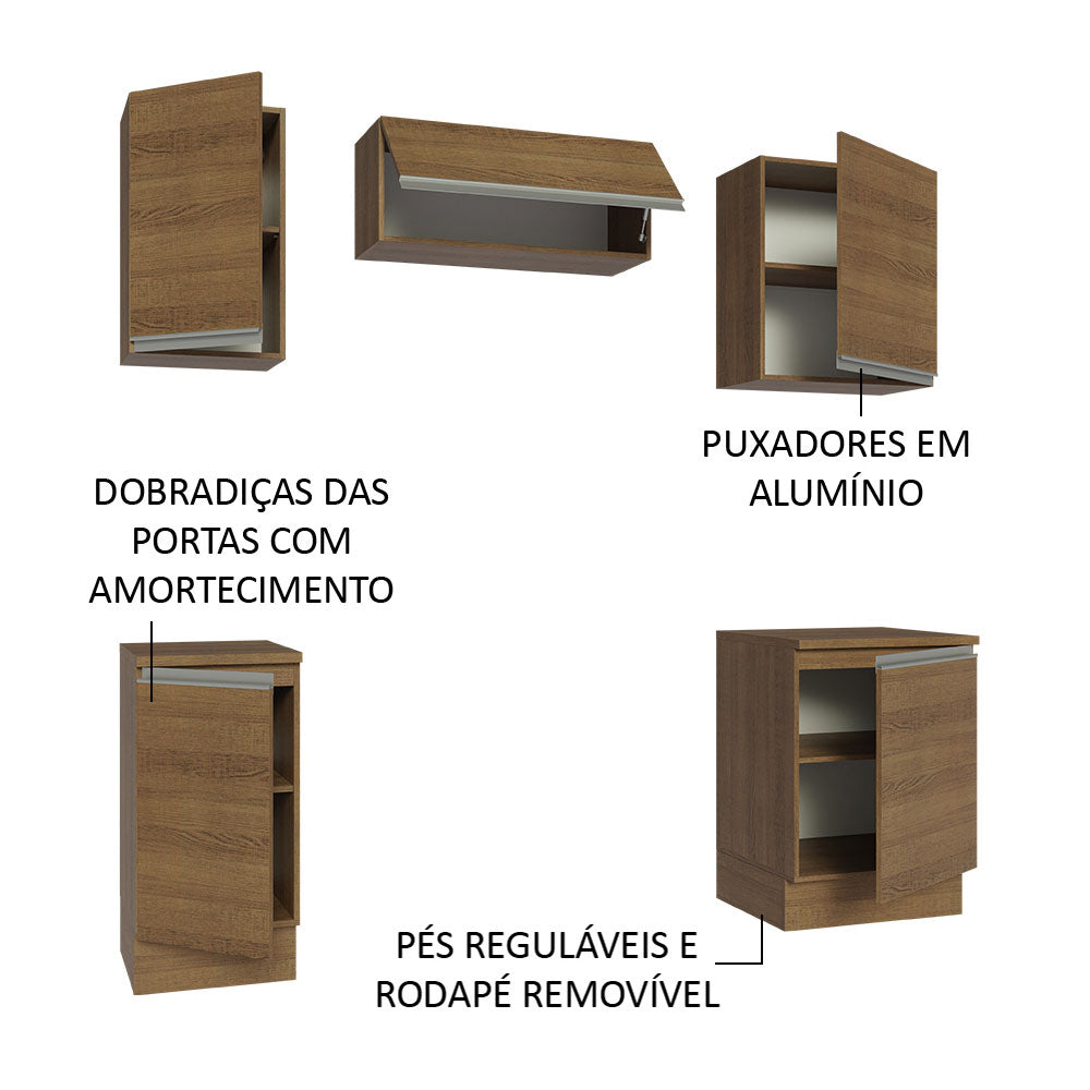 Cocina Compacta 180cm Marrón Glamy Madesa 12