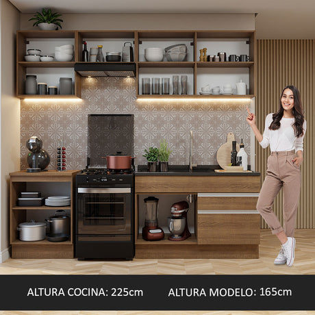 Cocina Integral 240cm Marrón Glamy Madesa 08