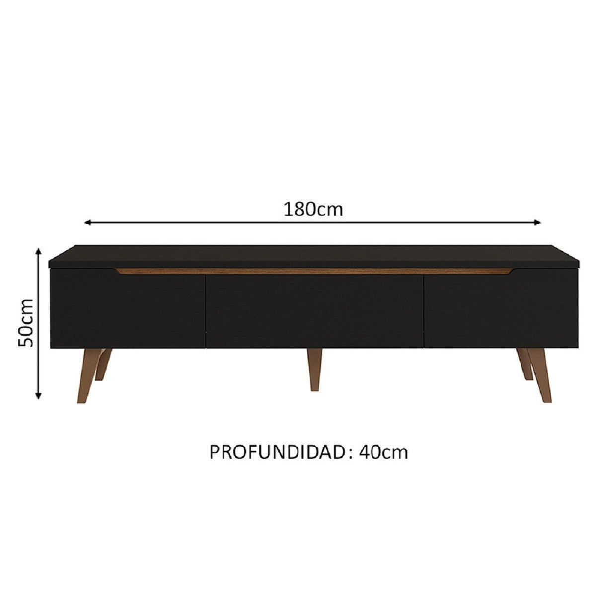 Mueble para TV Madesa Reims Hasta 75 Pulgadas Negro