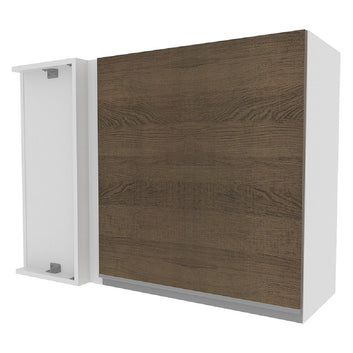 Gabinete Superior Esquinero 94 cm 1 Puerta Blanco/Marrón Glamy Madesa