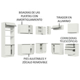 Cocina Integral Esquinera 479cm Blanco Glamy Madesa 01