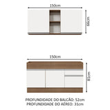 Cocina Compacta 150cm Marrón/Blanco Glamy Madesa 02