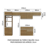 Cocina Integral 350cm Marrón Glamy Madesa 01