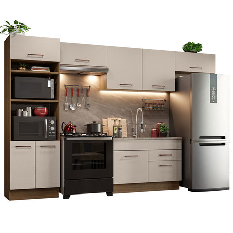 Cocina Integral 350cm Marrón/Crema Agata Madesa 01