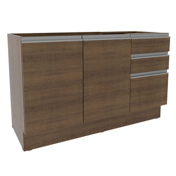 Gabinete Bajo para Fregadero 120 cm 2 Puertas 3 Cajones Sin Encimera Marrón Glamy Madesa