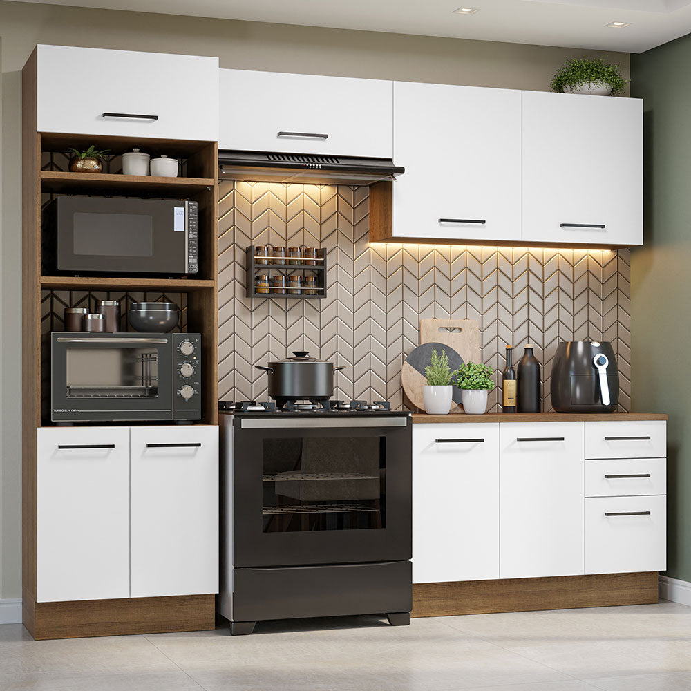 Cocina Integral 270cm Marrón/Blanco Agata 07