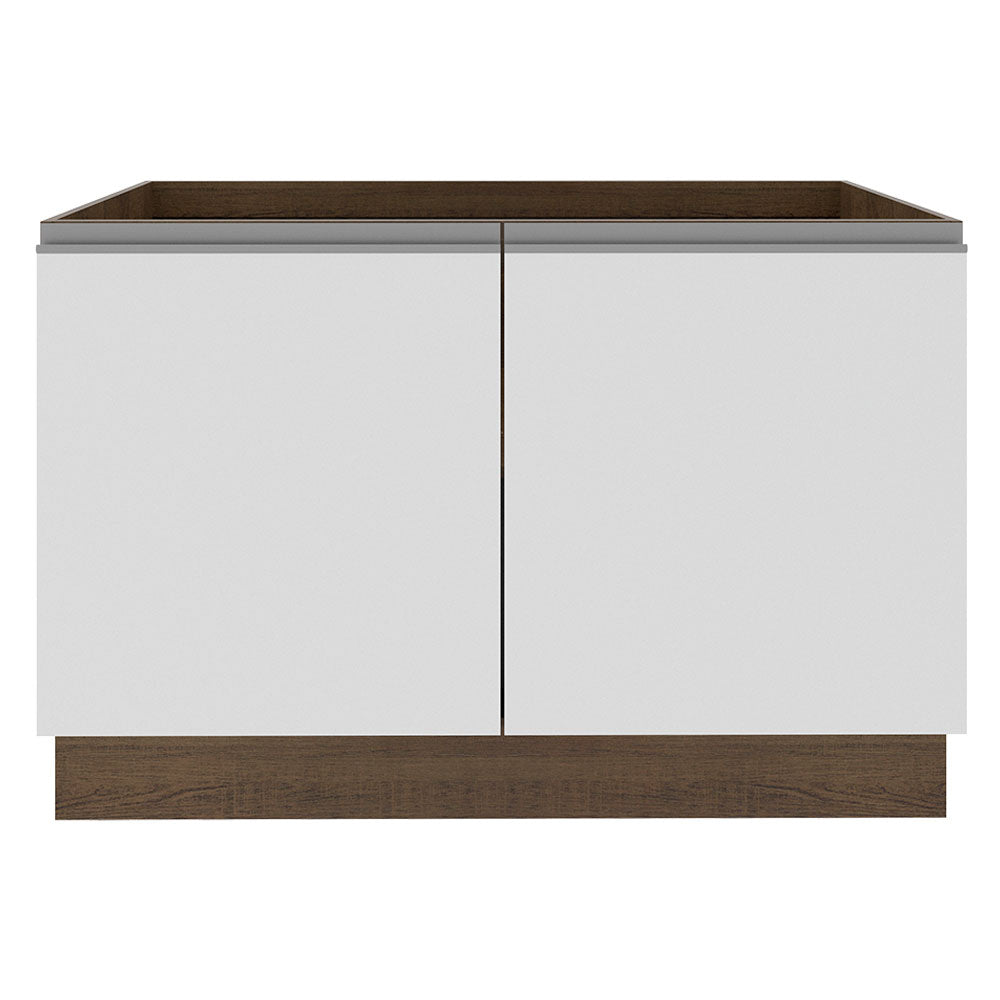 Mueble de Cocina para Fregadero Madesa Glamy 120 cm 2 Puertas (Sin Tablero ni Fregadero) Marrón/Blanco