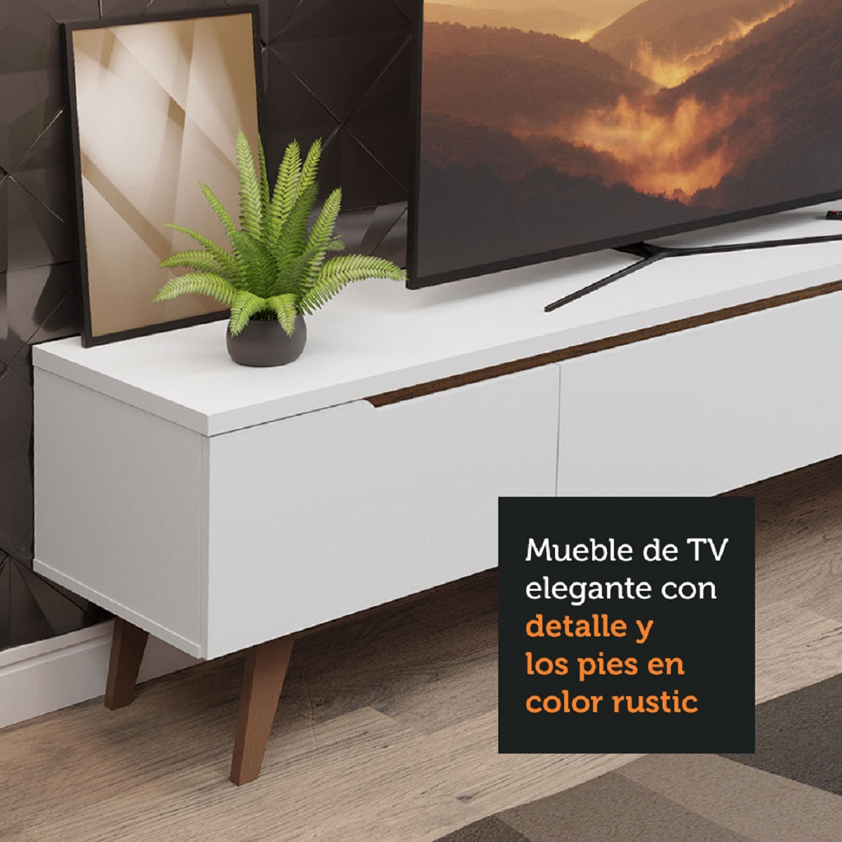Mueble para TV Madesa Reims Hasta 75 Pulgadas Blanco