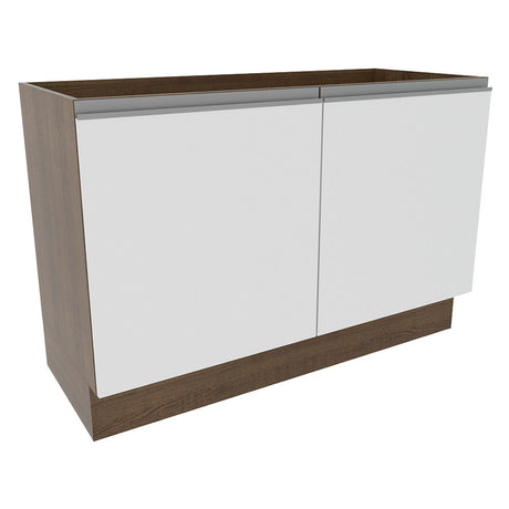 Mueble de Cocina para Fregadero Madesa Glamy 120 cm 2 Puertas (Sin Tablero ni Fregadero) Marrón/Blanco