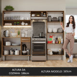 Cocina Integral 229cm Marrón/Gris Emilly Pop 02