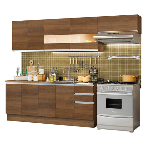 Cocina Integral 280cm Marrón Glamy Madesa 03