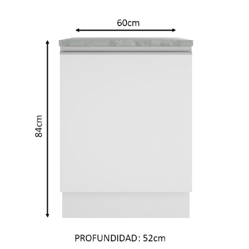 Mueble de Cocina 60 cm Con 1 Puerta Blanco Glamy Madesa