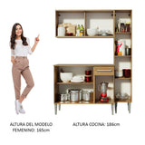 Cocina Compacta 137cm Marrón Emilly Gold Madesa 03