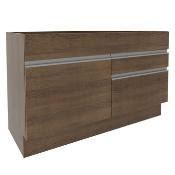 Gabinete Bajo para Fregadero 120 cm 1 Puerta 2 Cajones Sin Encimera Marrón Glamy Madesa