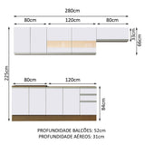 Cocina Integral 280cm Marrón/Blanco Glamy Madesa 03