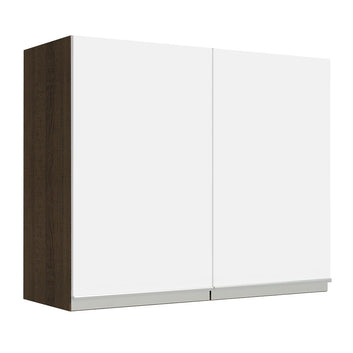 Gabinete Superior 80 cm 2 Puertas Marrón/Blanco Glamy Madesa