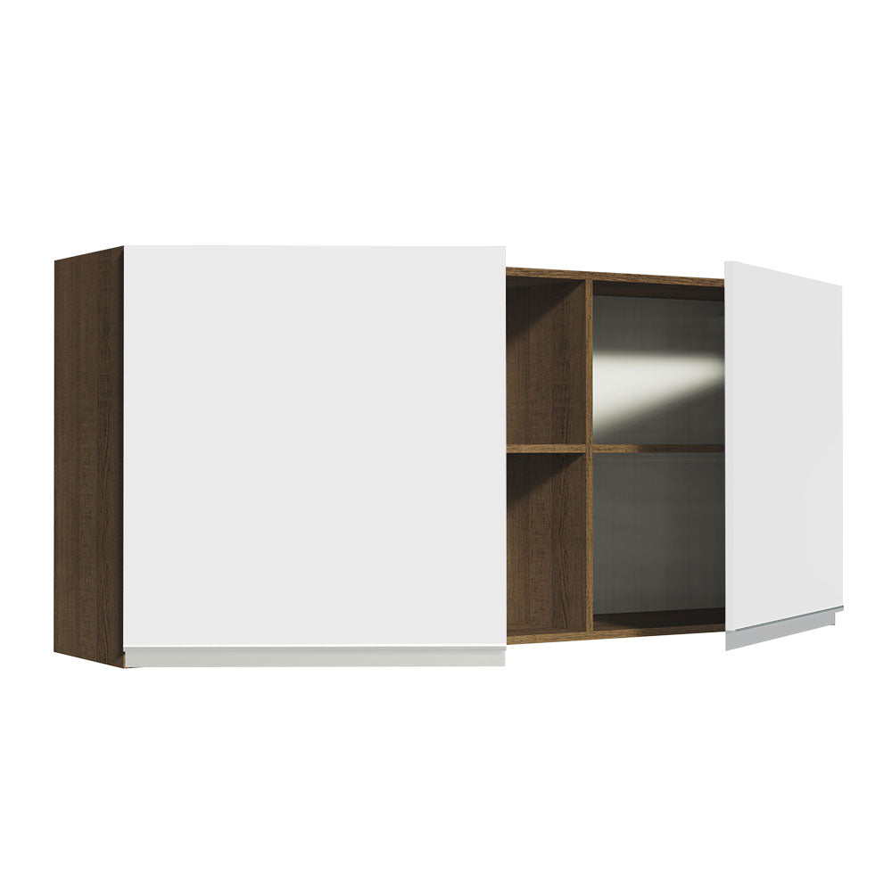 Alacena Madesa Glamy 150 cm 2 Puertas y 2 Nichos Marrón/Blanco