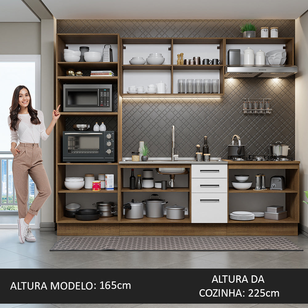 Cocina Integral 270cm Marrón/Blanco Agata 01