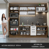 Cocina Integral 270cm Marrón/Blanco Agata 01