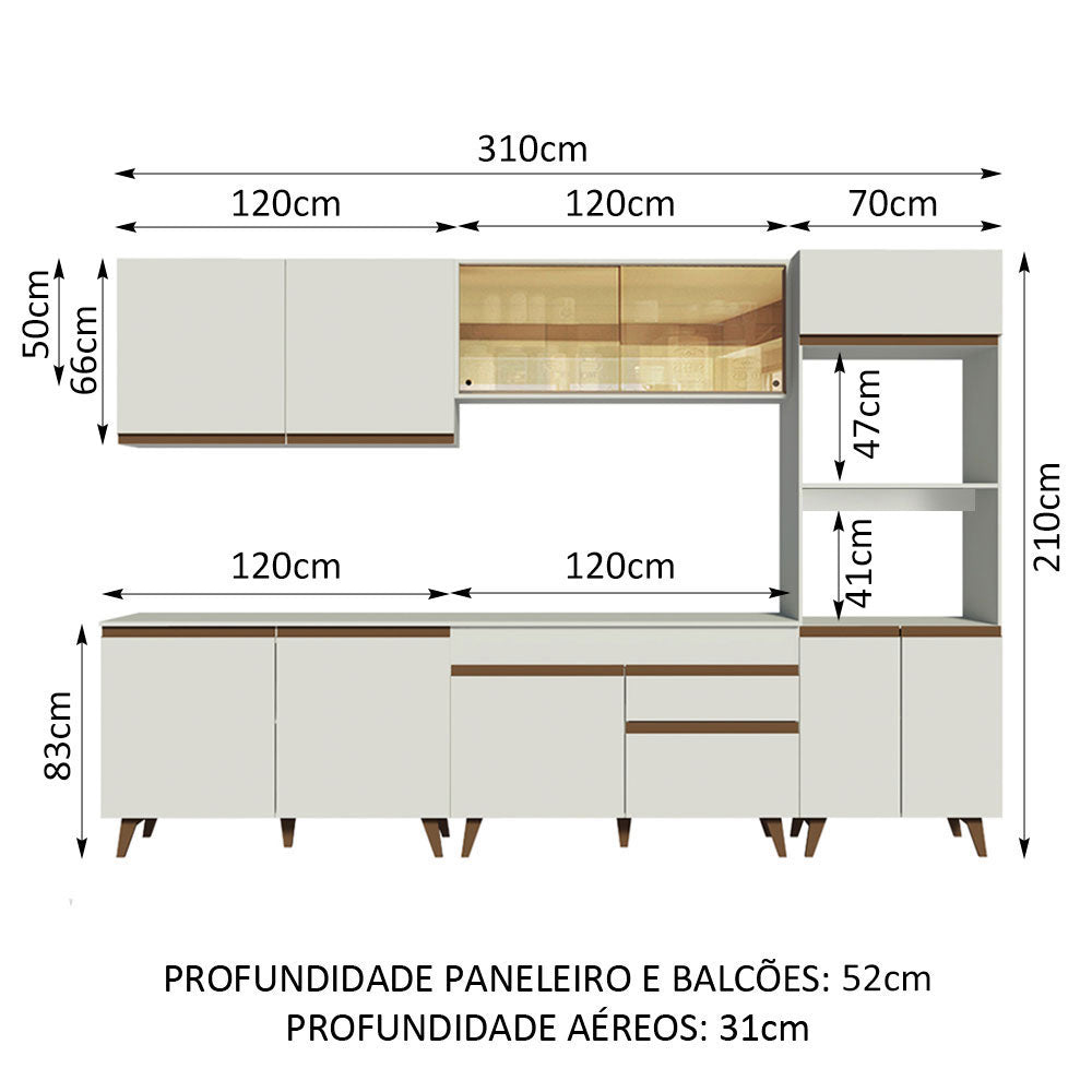 Cocina Integral 310 cm Blanco Reims 01