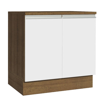 Gabinete Bajo 80 cm 2 Puertas Marron/Blanco Glamy Madesa