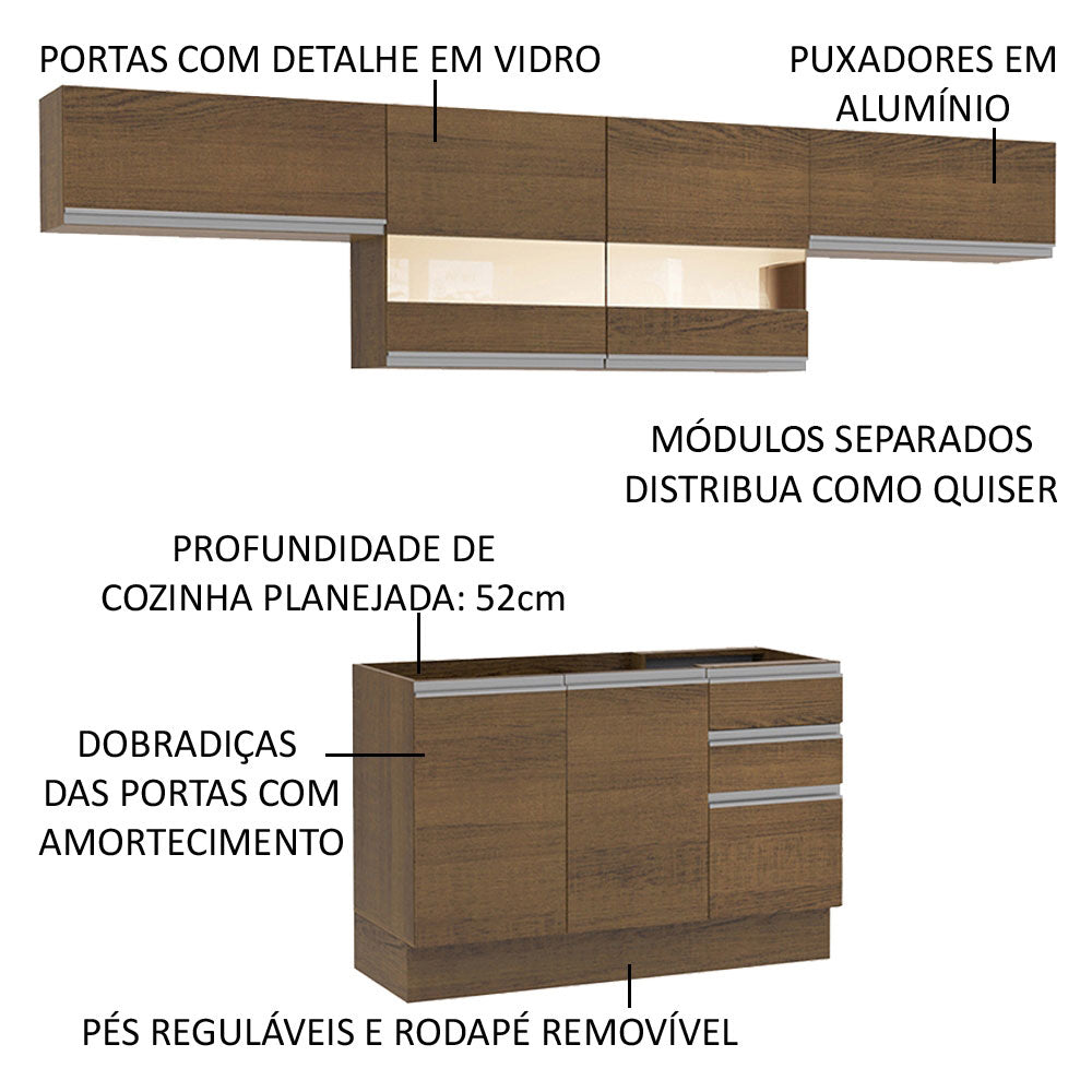 Cocina Integral 280cm Marrón Glamy Madesa 01