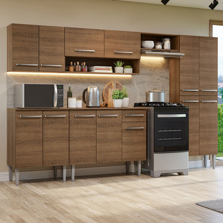 Cocina Integral 293cm Emilly Marrón Madesa 10