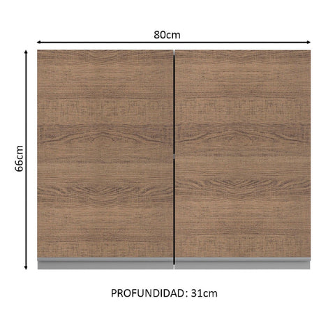 Alacena Madesa Glamy 80 cm 1 Puerta Basculante Blanco/Marrón