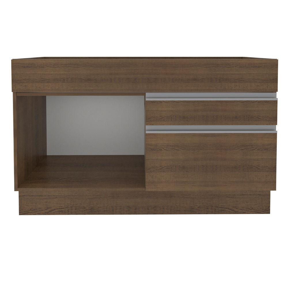 Mueble de Cocina para Fregadero Madesa Glamy 120 cm 1 Puerta y 2 Cajones (Sin Tablero ni Fregadero) Marrón