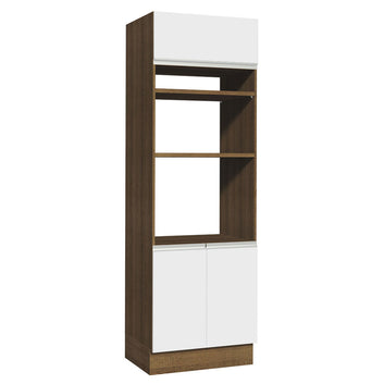 Mueble para Horno 70 cm 3 Puertas Marrón/Blanco Glamy Madesa