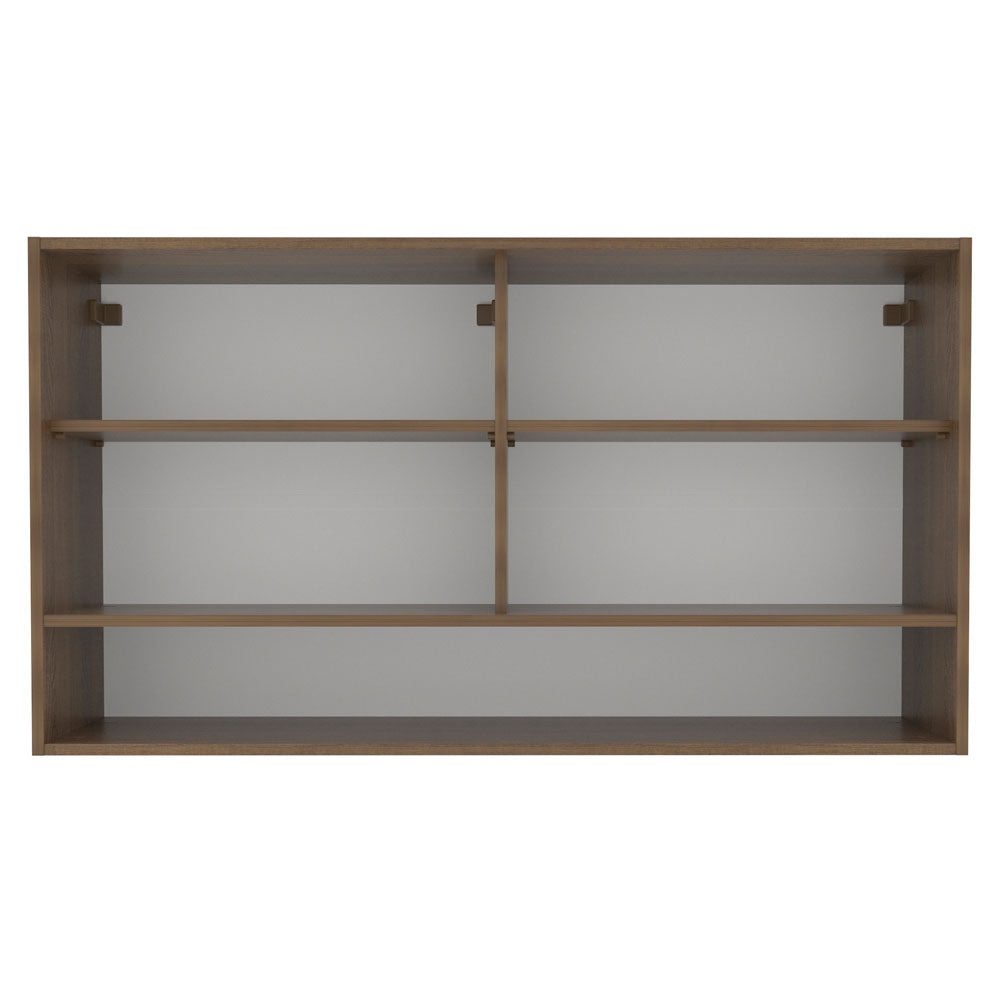 Alacena Madesa Glamy 2 Puertas Corredizas de Vidrio y 1 Nicho Marron