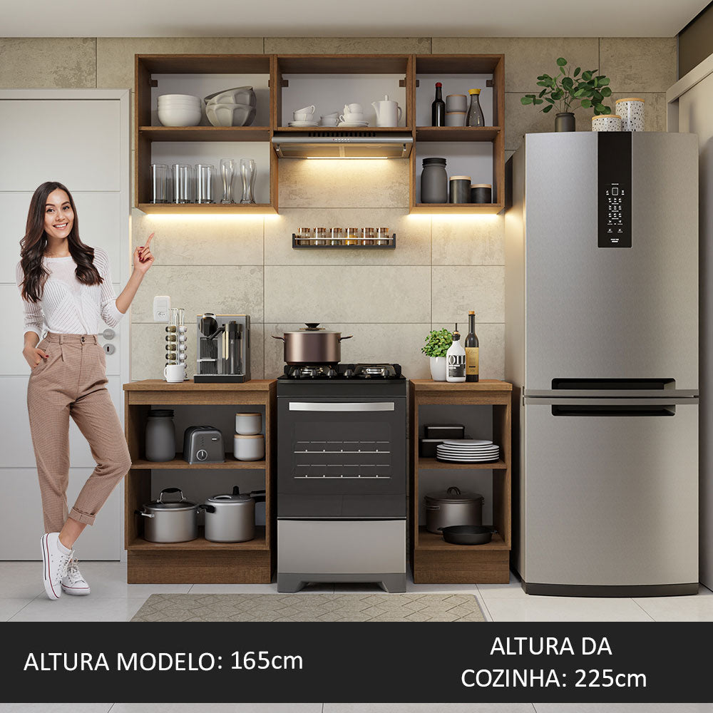 Cocina Compacta 160cm Marrón/Blanco Glamy Madesa 07