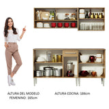 Cocina Compacta 169cm Marrón Emilly Dance Madesa 07