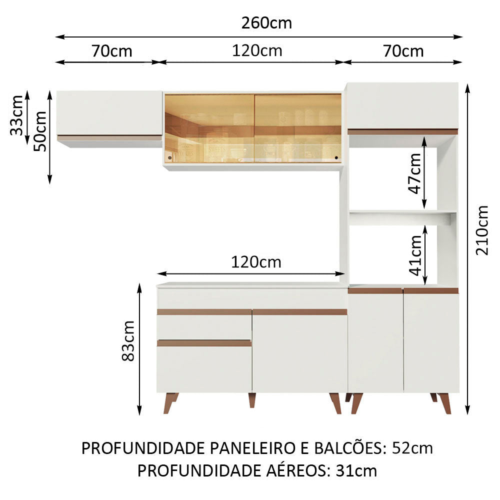 Cocina Integral 260 cm Blanco Reims 01