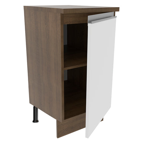 Mueble de Cocina Madesa Glamy 40 cm 1 Puerta Marrón/Blanco