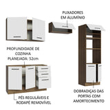 Cocina Integral 270cm Marrón/Blanco Agata 08