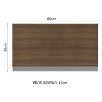 Alacena 60 cm 1 Puerta Basculante Blanco/Marrón Glamy Madesa