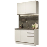 Cocina Compacta 120cm Blanco Glamy Madesa 03