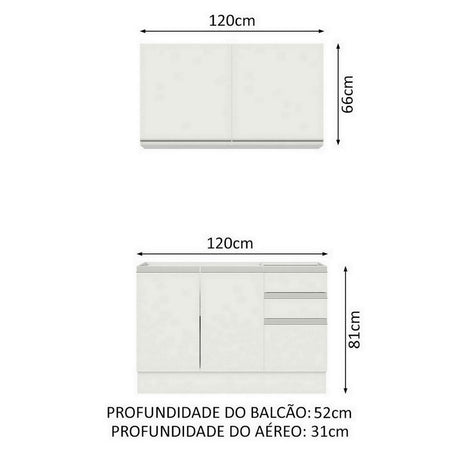 Cocina Compacta 120cm Con Mesón de Acero Blanco Glamy Madesa 09